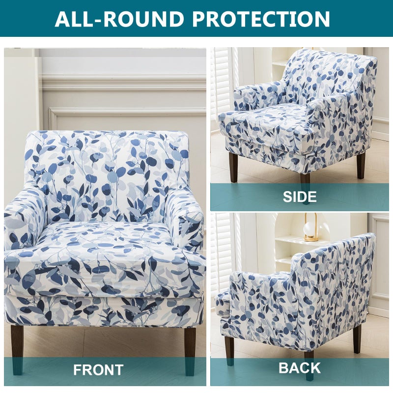 KRFOONN Stretch Mid Century Modern Accent Chair Covers with Arms Printed 2 Piece Armchair Slipcovers with T Shape Cushion Covers Single Sofa Chair Slipcover for Living Room Furniture Protector, 02 - Image 5