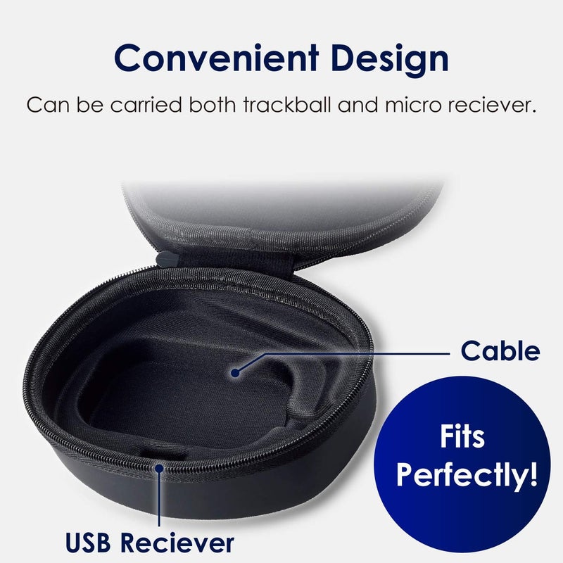 ELECOM Official Hard EVA Travel Protection Storage Case Replacement for M-XT2&3 Series, Wired/Wireless Thumb Control Trackball Mouse, Ergonomic Design, Optical Gaming Sensor - Case Only (BMA-XT2BK) - Image 4