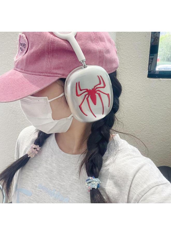 Generic Spider Airpods Max Protective Cover Transparent TPU Soft Shell Bluetooth Headset Headset Shell Earmuff Head-Specifications:Airpods Max Red  - Image 1