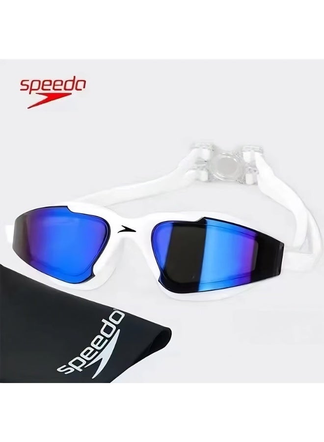 Speedo white swimming goggles + swimming cap two-in-one
