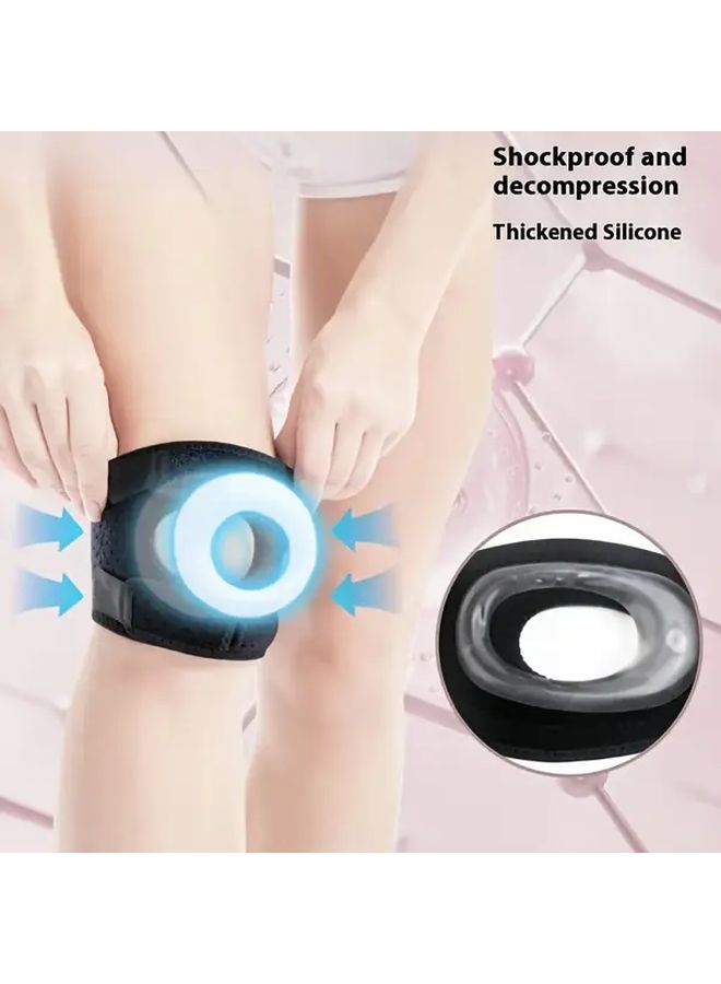 Grey Adjustable Knee Brace Set Of 2 Breathable Quick Dry Fabric Athletic Support - Image 3