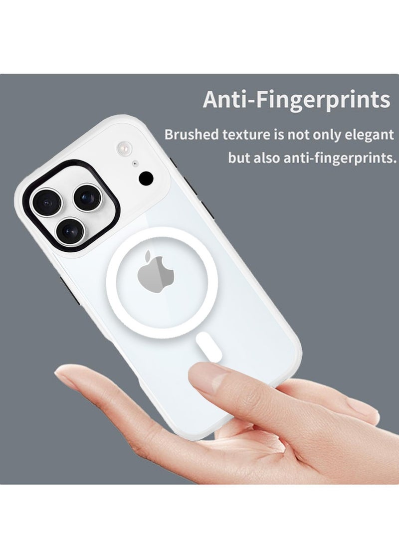 Techie غطاء آيفون 17 برو ماغسيف – غطاء شفاف مضاد للصدمات، خلفية صلبة من الأكريليك المضاد للاصفرار مع TPU + PC، متوافق مع الشحن اللاسلكي – أبيض - Image 4