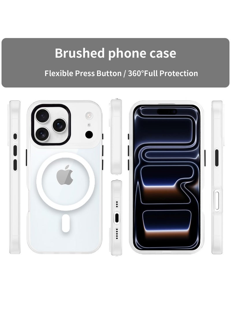 Techie غطاء آيفون 17 برو ماغسيف – غطاء شفاف مضاد للصدمات، خلفية صلبة من الأكريليك المضاد للاصفرار مع TPU + PC، متوافق مع الشحن اللاسلكي – أبيض - Image 5