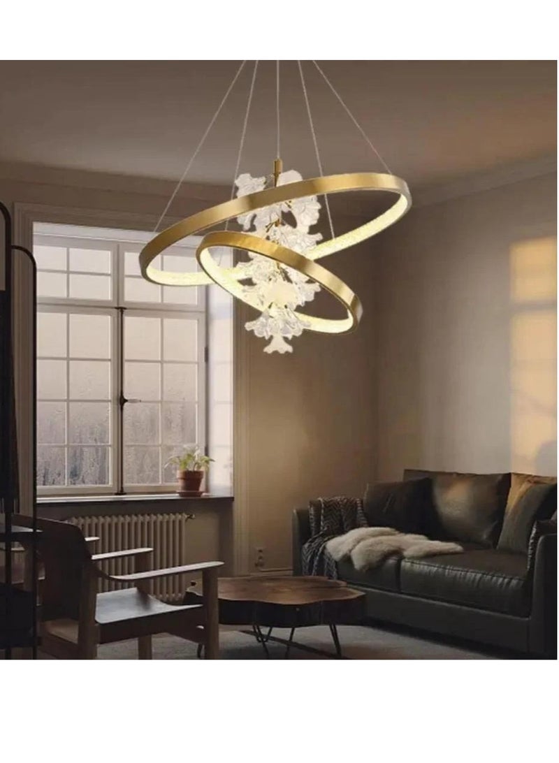 إسكدنيا نجفة ليد ازهار زجاج بريموت ذهبي - Image 3