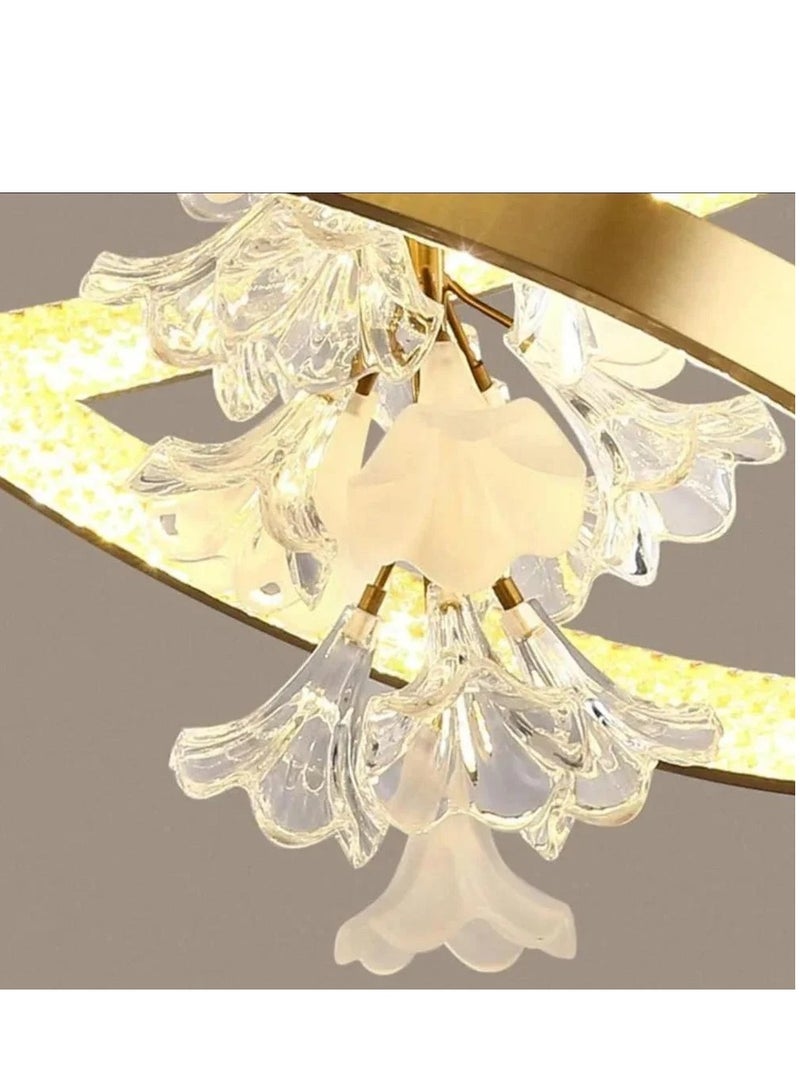 إسكدنيا نجفة ليد ازهار زجاج بريموت ذهبي - Image 2