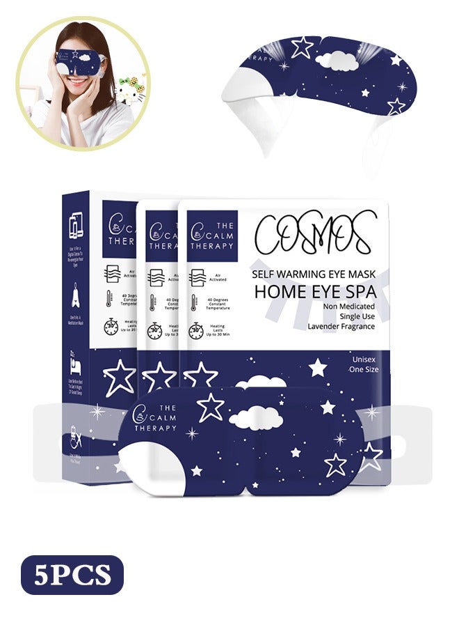5pcs Heating Steam Eye Mask, Disposable Heated Eye Mask,   Soothe Dry Eye, Dark Circle Removal, Fatigue Relief Relax Sleep Eye Patch (  Lavender)
