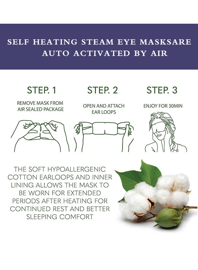5pcs Heating Steam Eye Mask, Disposable Heated Eye Mask,   Soothe Dry Eye, Dark Circle Removal, Fatigue Relief Relax Sleep Eye Patch (  Lavender)