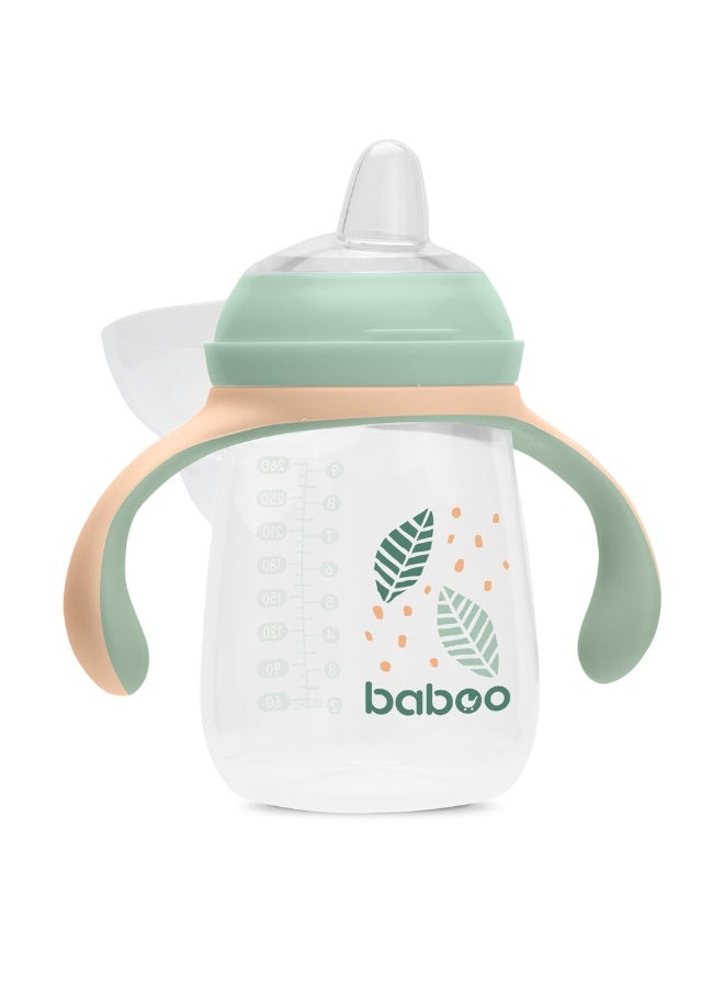 Baboo Sippy Cup with Silicone Spout for Baby 6+ Months, Non Spill Cup for Toddlers, Baby Straw Cup with Handles, Spill-Proof, Leak-Proof Soft Spout Cup 260ml (8.5 oz), BPA-Free (Peachy Keen) - Image 2
