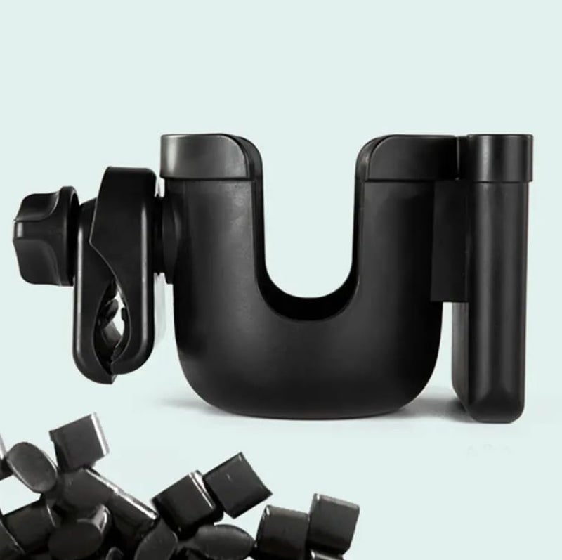 Universal Stroller Cup Holder with Mobile Phone Strollers Storage Rack 360 Degrees Rotation Drink Holder for Bike Pushchair Wheelchair Walker Fits Most Cups - Image 2