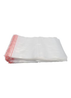 Generic 100 Pieces Polypropylene Zipper Bag     Clear/Red   9 x 13 in Clear/Red  - Image 3
