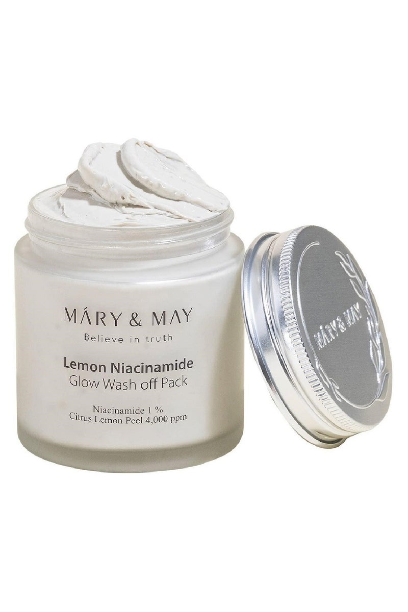MARY & MAY Máry & May Lemon Niacinamide Glow Wash Off Pack - Creamy Clay Mask 125g - Image 2
