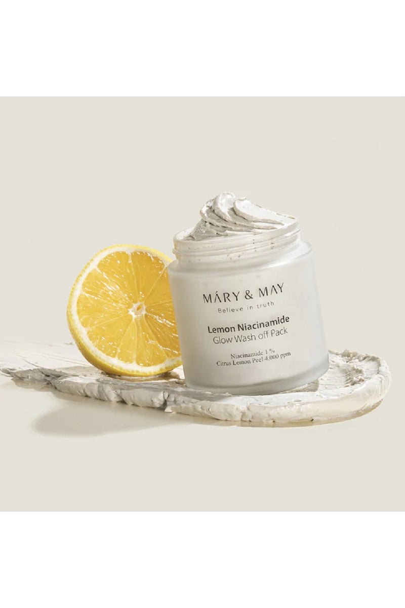 MARY & MAY Máry & May Lemon Niacinamide Glow Wash Off Pack - Creamy Clay Mask 125g - Image 4
