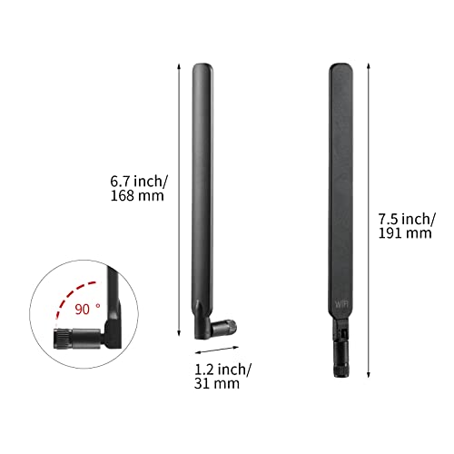 eifagur High Gain Long Range Dual Band WiFi 2.4GHz 5GHz 5.8GHz Mimo Replacement Antenna for Furrion Vision S/AMTIFO/DoHonest/AUTO-VOX Vehicle Back Up RV Camera Boost Wireless Signals (2 Pack), Eifagur - Image 2