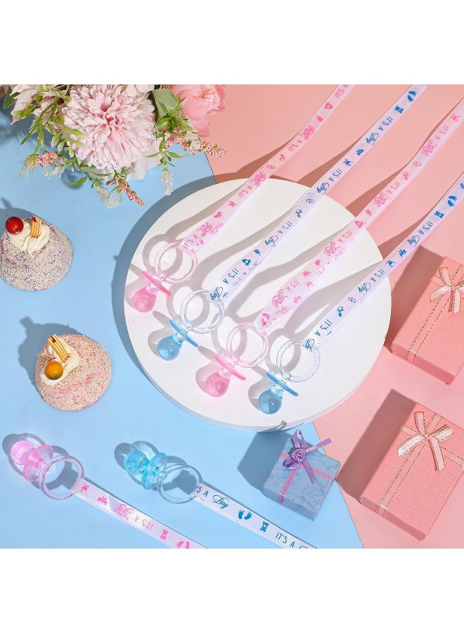 Junkin 60 Pieces Baby Shower Pacifiers Necklace Acrylic Pacifiers Necklace Charm for Baby Shower Party Favors Decorations, Women Style(White, Pink, Blue) - Image 4