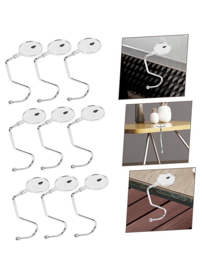 KASTWAVE 20pcs Anti-Skid Hook Metal Desk Hook Purse Hook for Table, Student Bag Hanger Womens Bag Handbag Hook Instant Bag Hanger Meat Hook Non-Slip  - Image 2