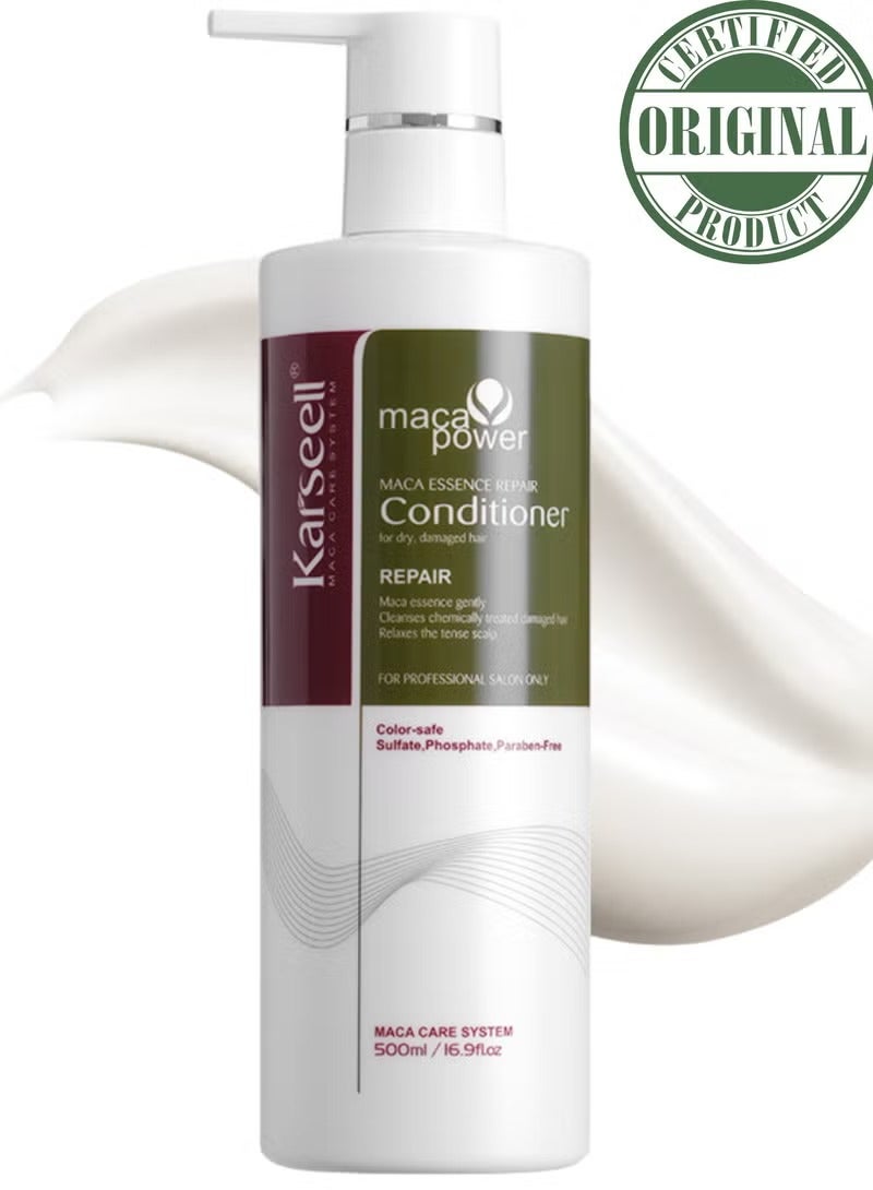 Karseell Maca Power Conditioner – Intensive Repair and Hydration for Dry, Damaged, and Color-Treated Hair – Enriched with Moroccan Argan Oil – 500ml - Image 1