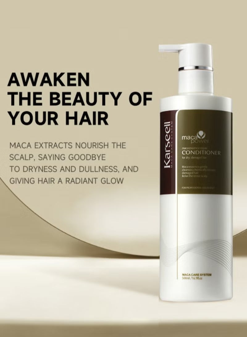 Karseell Maca Power Conditioner – Intensive Repair and Hydration for Dry, Damaged, and Color-Treated Hair – Enriched with Moroccan Argan Oil – 500ml - Image 2