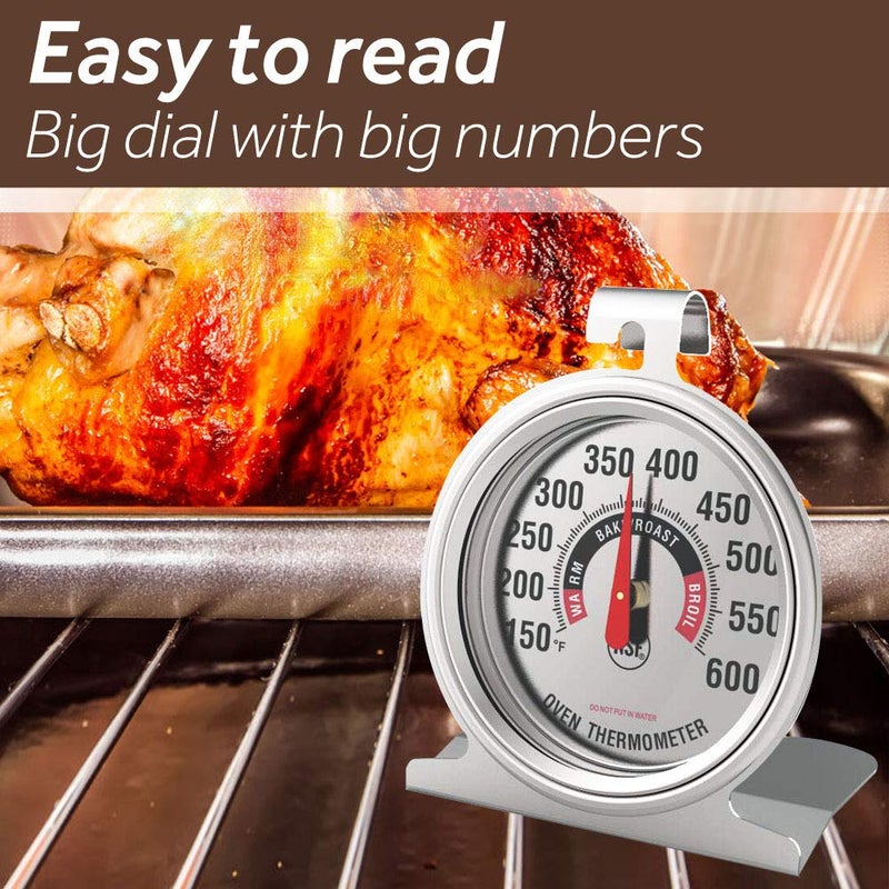 Efeng Large Dial Oven Thermometer for Gas & Electric Oven,Grill Cooking Safety Leave-in- NSF accurately Easy-to-Read Clearly Large Number Shows temperatures for Meat,Grilling or Cake Cooking Oven - Image 4