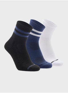 SKECHERS 3 Pack Terry Hi Qtr Crew Socks  - Image 1