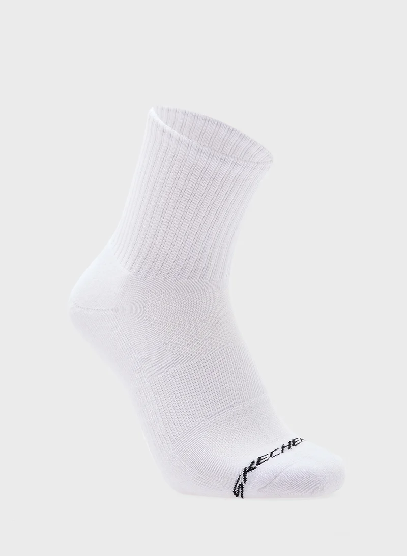 سكيتشرز 3 Pack Terry Hi Qtr Crew Socks