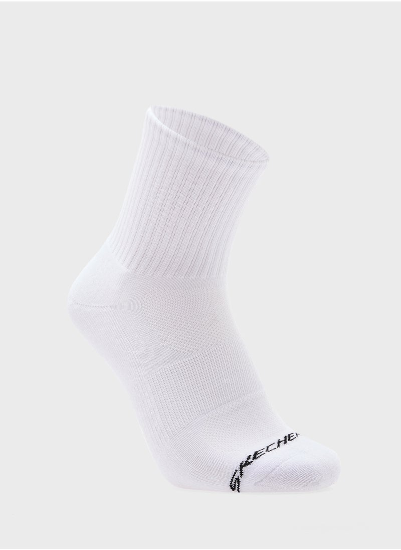 SKECHERS 3 Pack Terry Hi Qtr Crew Socks  - Image 4