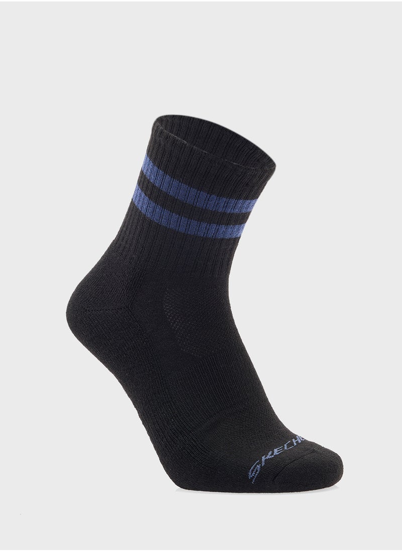 SKECHERS 3 Pack Terry Hi Qtr Crew Socks  - Image 3