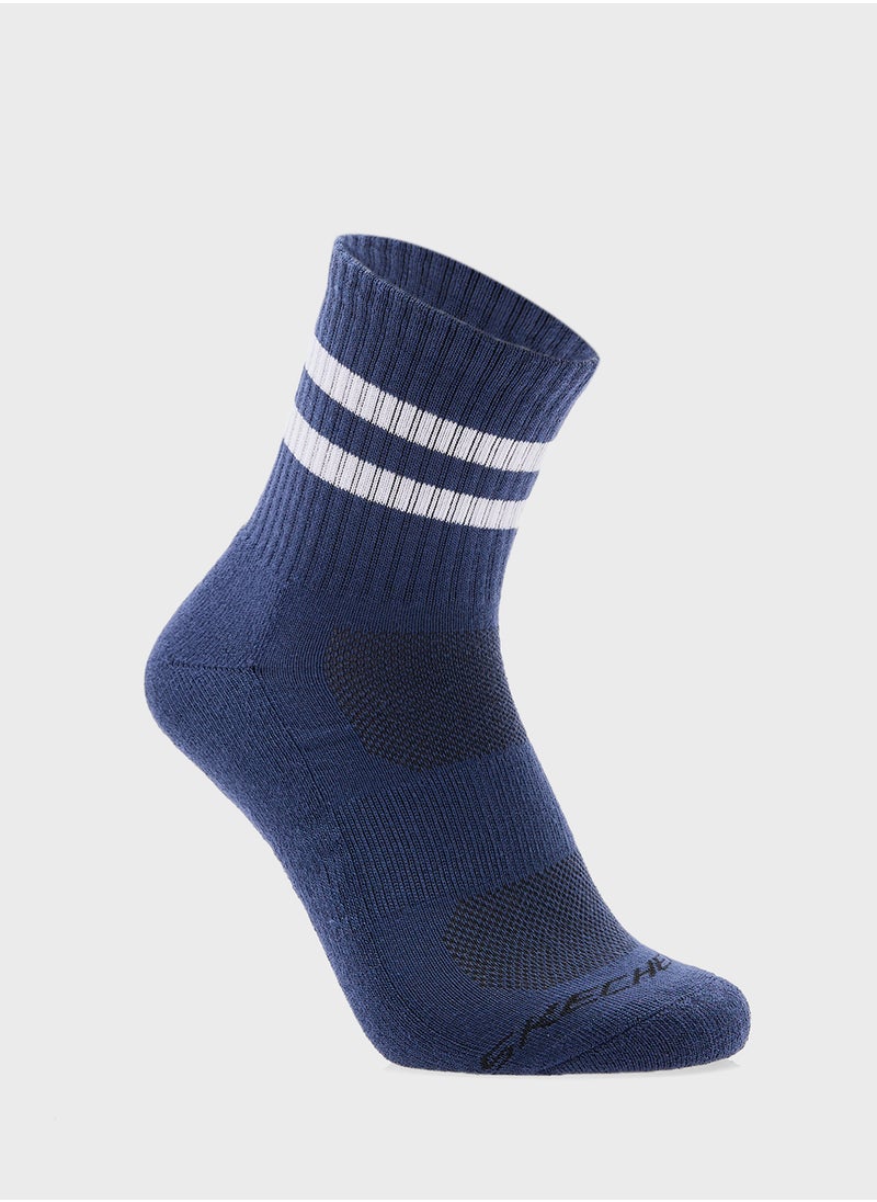 SKECHERS 3 Pack Terry Hi Qtr Crew Socks  - Image 2