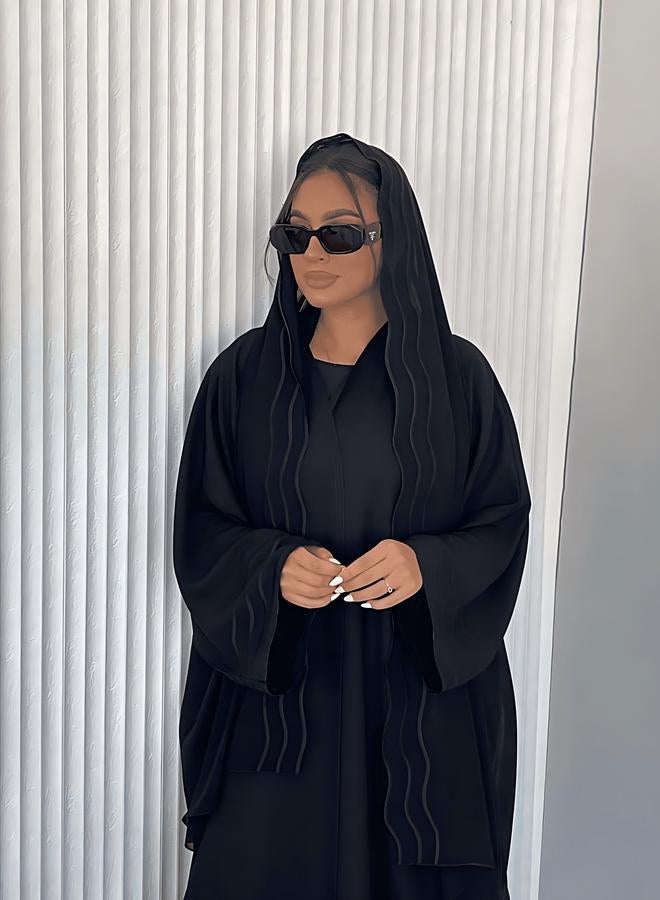 Take Two Black Embroidered Abaya - Image 5