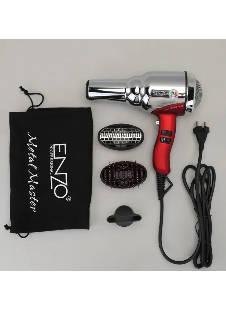 ENZO Professional - ENZO EN-8228 High-Power Retro Hair Dryer Stainless Steel AC Motor for Fast Drying & Salon Results - Image 1