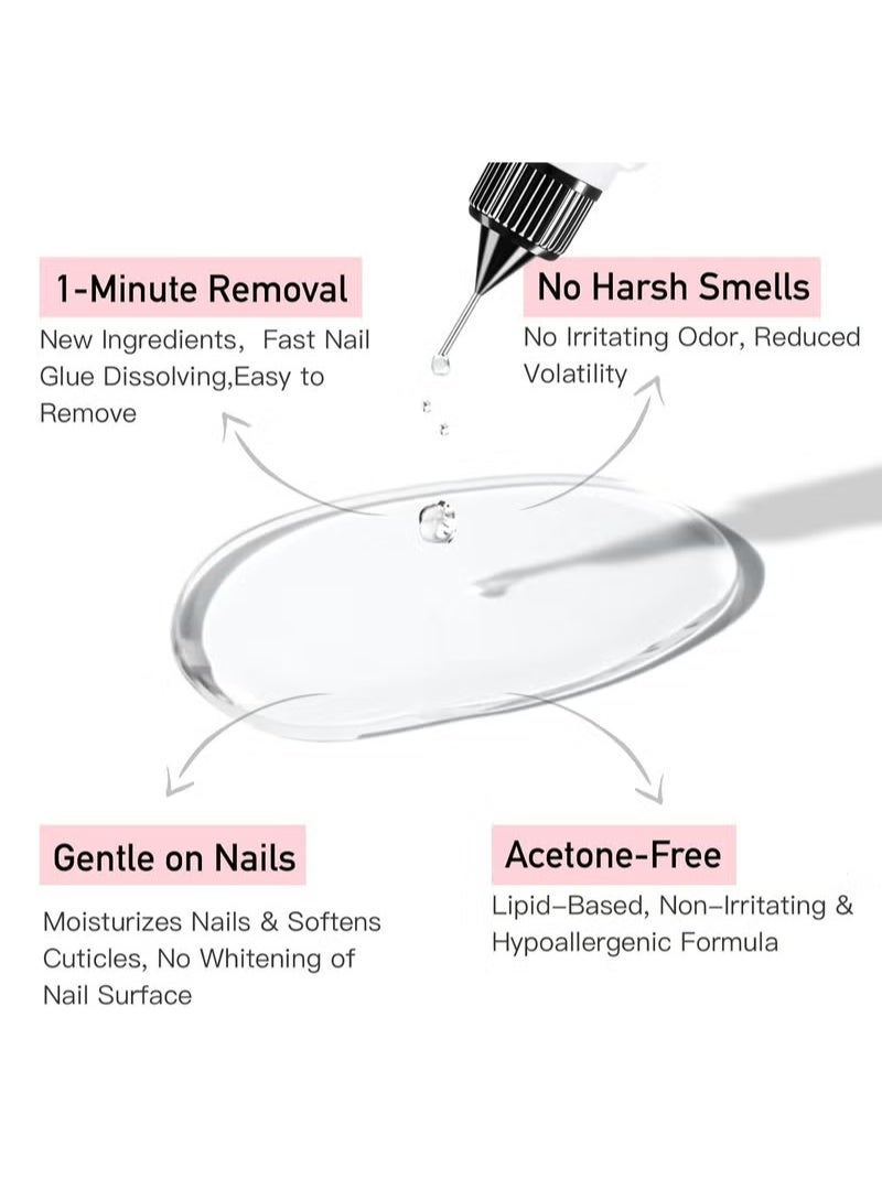 Dueloit 10ml Pinpoint Nail Glue Remover for Press on nails&Fake Nails Multi-Functional Remover for Nails Tips, Gentle Glue Remover for Gel x Nail - Image 5