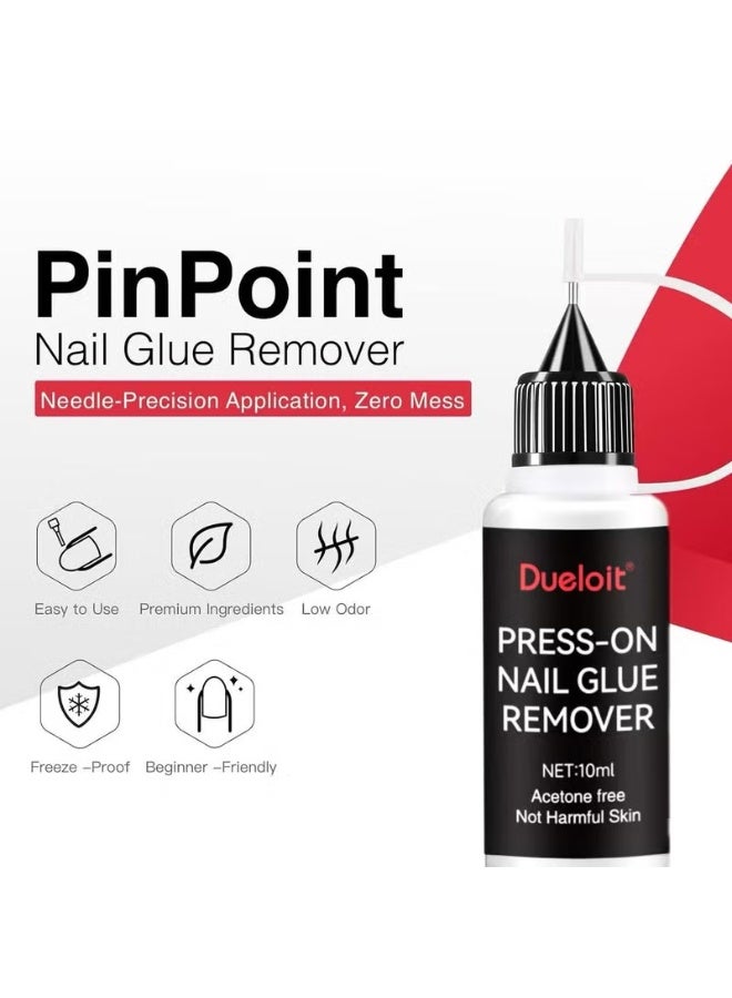 Dueloit 10ml Pinpoint Nail Glue Remover for Press on nails&Fake Nails Multi-Functional Remover for Nails Tips, Gentle Glue Remover for Gel x Nail - Image 4