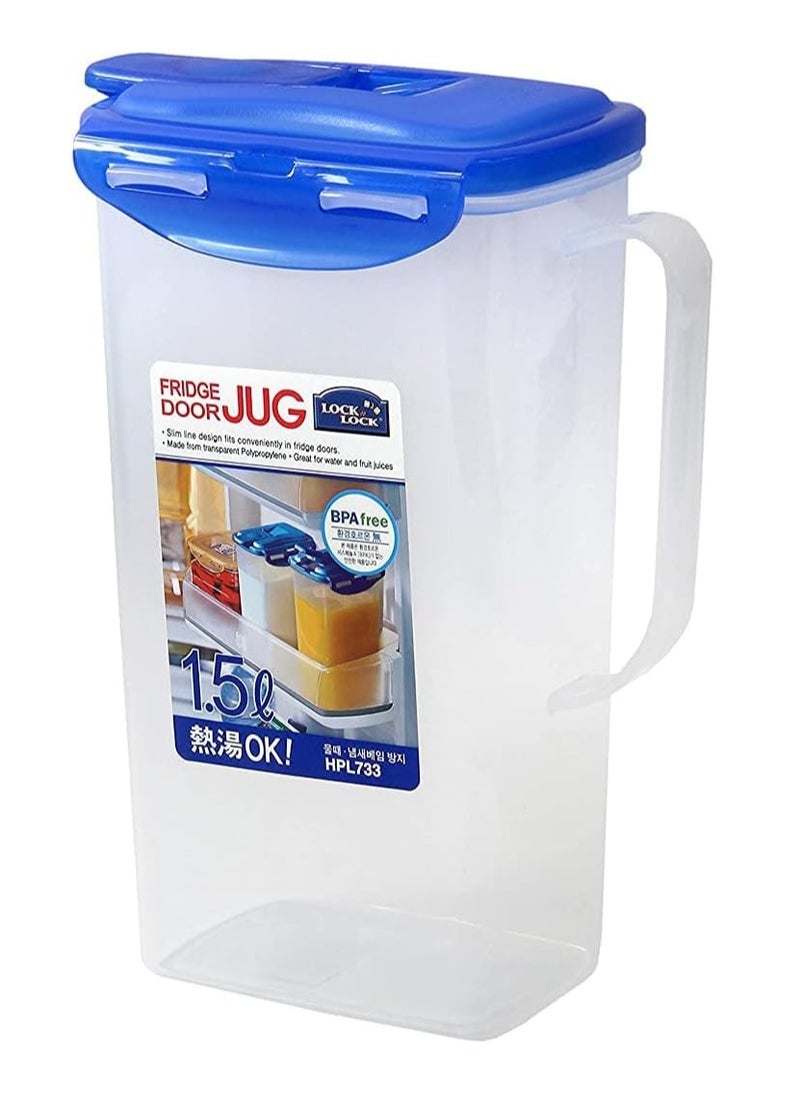 LOCK & LOCK LocknLock 1.5L Fridge Door Jug with Resealable Flip-Top - Airtight, BPA-Free, Microwave, Freezer, and Dishwasher Safe  - Image 2