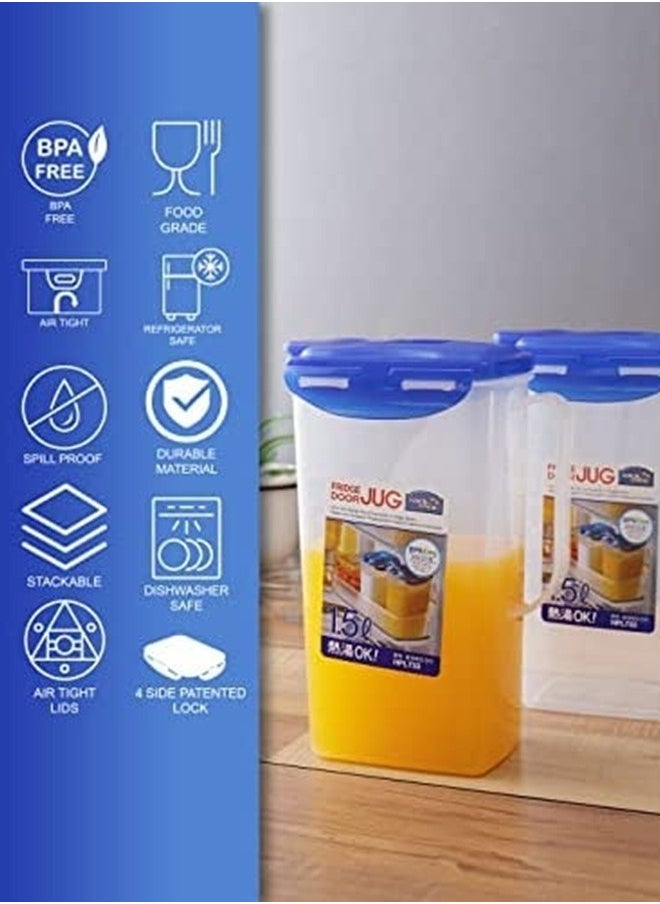 LOCK & LOCK LocknLock 1.5L Fridge Door Jug with Resealable Flip-Top - Airtight, BPA-Free, Microwave, Freezer, and Dishwasher Safe  - Image 5