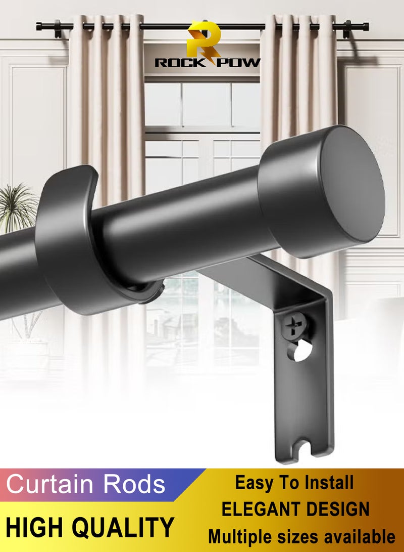 روك بو ستارة عصا ستارة أعمدة مجموعة لستائر العين 25mm قطر ربط قضبان الستار الثقيلة مع قوسين قابلة للتعديل لغرفة النوم غرفة المعيشة مكتب - Image 1