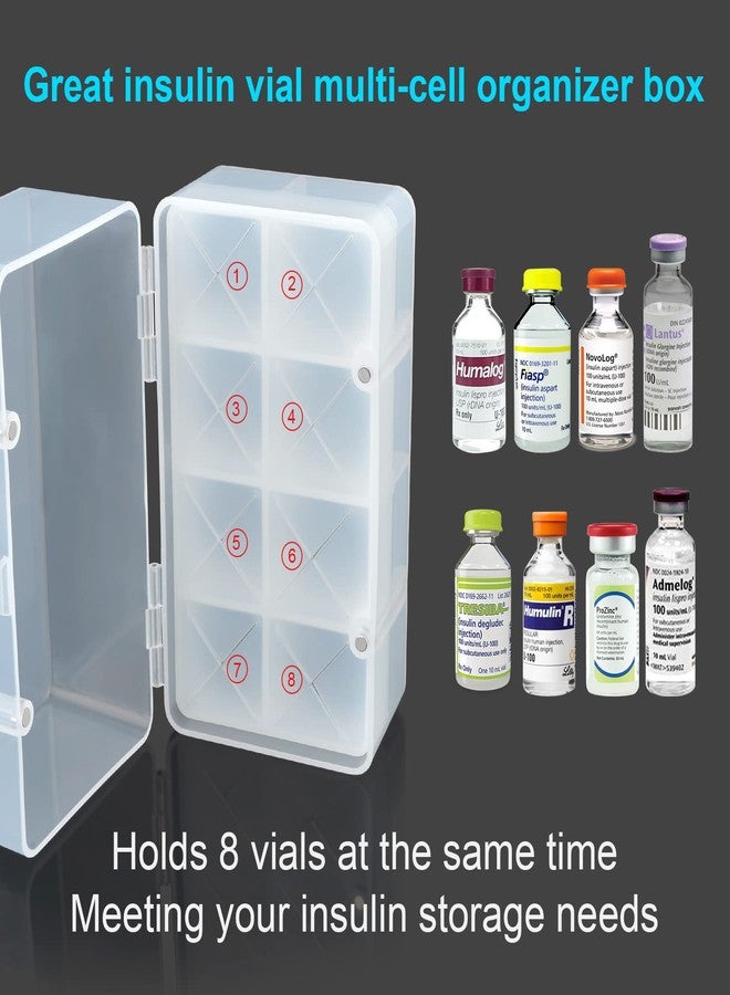 iGuerburn 8-Slot Diabetic Insulin Vial Storage for Fridge, 10ML Injection Vial Holder Case - Meeting Your Insulin Storage Needs (White) - Image 3