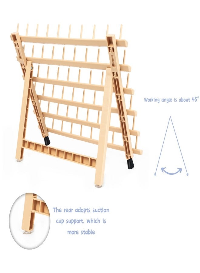 lightmay Braiding Hair Rack with 60 Pegs Standing Versatile Extension Hair Holder with 60 Spools - Ergonomic Braid Stand for Stylists - Time-Saving (wood) - Image 5
