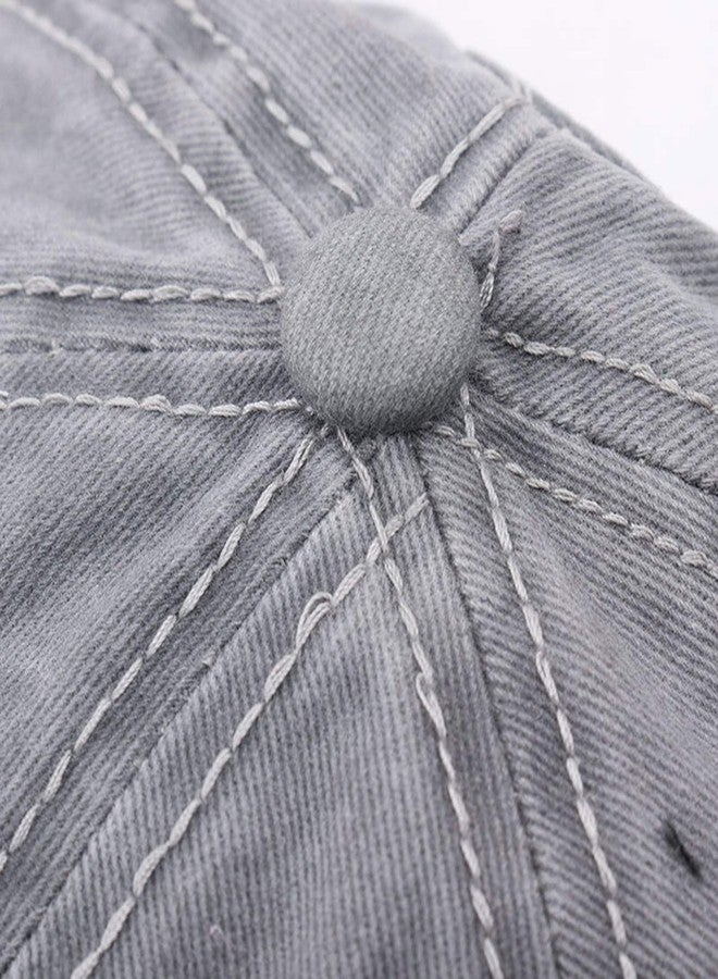 إيوهاك قبعة بيسبول، قبعة ذيل حصان، قبعات عتيقة الطراز عليها علم أمريكي، قبعات ذيل حصان، قبعة كعكة عالية (متوسطة، رمادي باهت مغسول) - Image 4