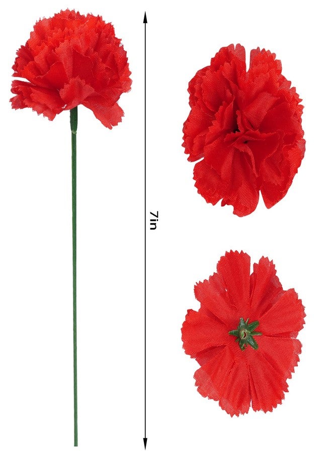 mifengda 50Pcs Artificial Marigold Flowers Heads Mexican Marigold Flowers Silk Marigold Flowers Heads Red Decoration Faux Marigold Flowers Bulk with Wire for Mexican Party Halloween Valentine DIY - Image 2