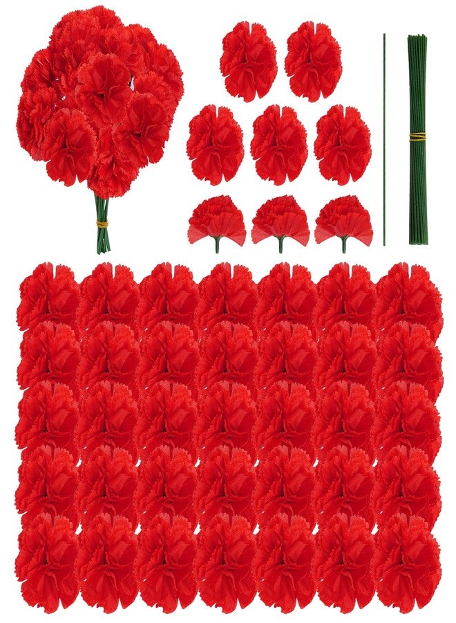 mifengda 50Pcs Artificial Marigold Flowers Heads Mexican Marigold Flowers Silk Marigold Flowers Heads Red Decoration Faux Marigold Flowers Bulk with Wire for Mexican Party Halloween Valentine DIY - Image 1