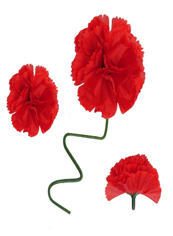 mifengda 50Pcs Artificial Marigold Flowers Heads Mexican Marigold Flowers Silk Marigold Flowers Heads Red Decoration Faux Marigold Flowers Bulk with Wire for Mexican Party Halloween Valentine DIY - Image 3