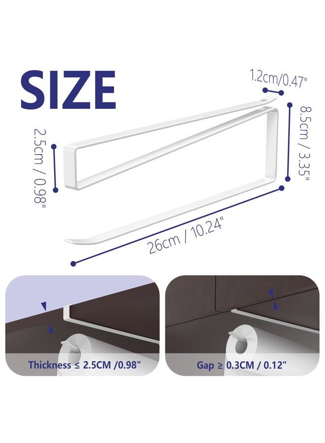 KIKISML Paper Roll Holder, 2 Pack Paper Towel Holder Cabinet Hanging Kitchen Roll Hanger Dispenser Storage Rack Towel Necktie Bedroom Toilet Organization Storage [No Drilling No Tool Required]- White - Image 2