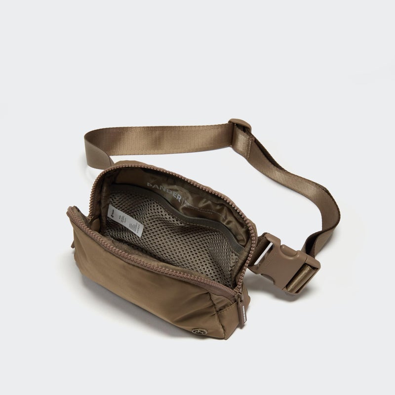 Pander Two Way Zipper Fanny Pack Nylon Everywhere Belt Bag for Women, Water Repellent Waist Packs, Crossbody Bags with Adjustable Strap (Gray Brown) - Image 5
