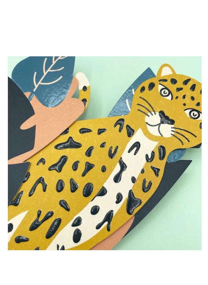 Raspberry Blossom 3D Pop Up Leopard Happy Birthday Greeting Card  - Image 2