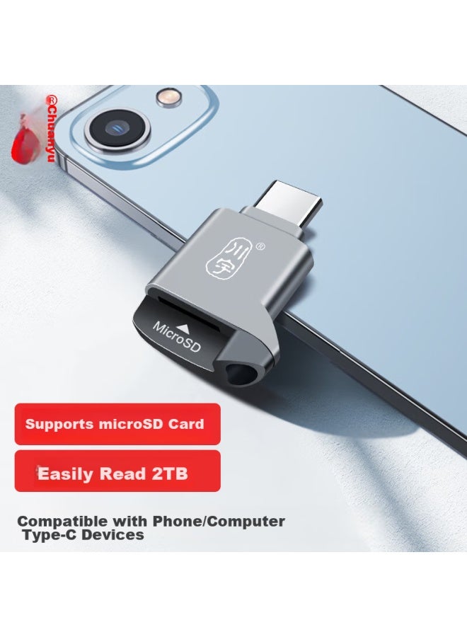Chuanyu Usb-c High-speed Tf Card Reader Type-c, Dslr Camera Storage Card, Dash Cam, Drone, Computer, Iphone 15, Phone Memory Card, Mini Card Reader - Image 1