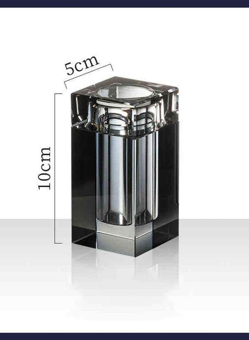 JiFENG Toothpick Holder Light Luxury Decorative Crystal Glass Toothpick Dispenser Cotton Swab Jar - Image 2