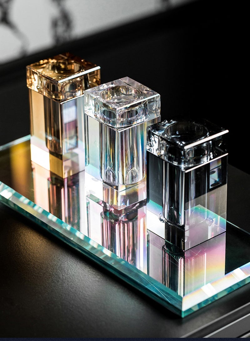 JiFENG Toothpick Holder Light Luxury Decorative Crystal Glass Toothpick Dispenser Cotton Swab Jar - Image 3