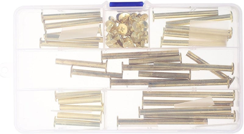TOYANDONA DIY Leathercraft Rivets and M5 Metal Screw Posts Set, Copper-Plated Binding Screws for Scrapbook, Bag, and Photo Album Repair, Suitable for Leather Repair and Crafting Projects - Image 1