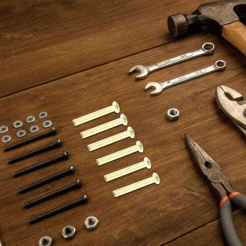 TOYANDONA DIY Leathercraft Rivets and M5 Metal Screw Posts Set, Copper-Plated Binding Screws for Scrapbook, Bag, and Photo Album Repair, Suitable for Leather Repair and Crafting Projects - Image 5