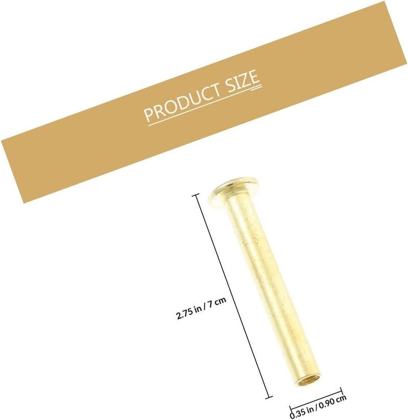 TOYANDONA DIY Leathercraft Rivets and M5 Metal Screw Posts Set, Copper-Plated Binding Screws for Scrapbook, Bag, and Photo Album Repair, Suitable for Leather Repair and Crafting Projects - Image 2