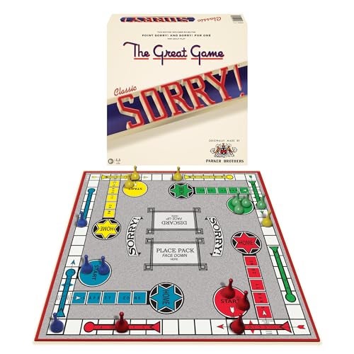 Winning Moves Classic Sorry with Retro Artwork and Components by Winning Moves Games USA a Family Favorite for Almost 100 Years for 14 Players Ages 6 - Image 1